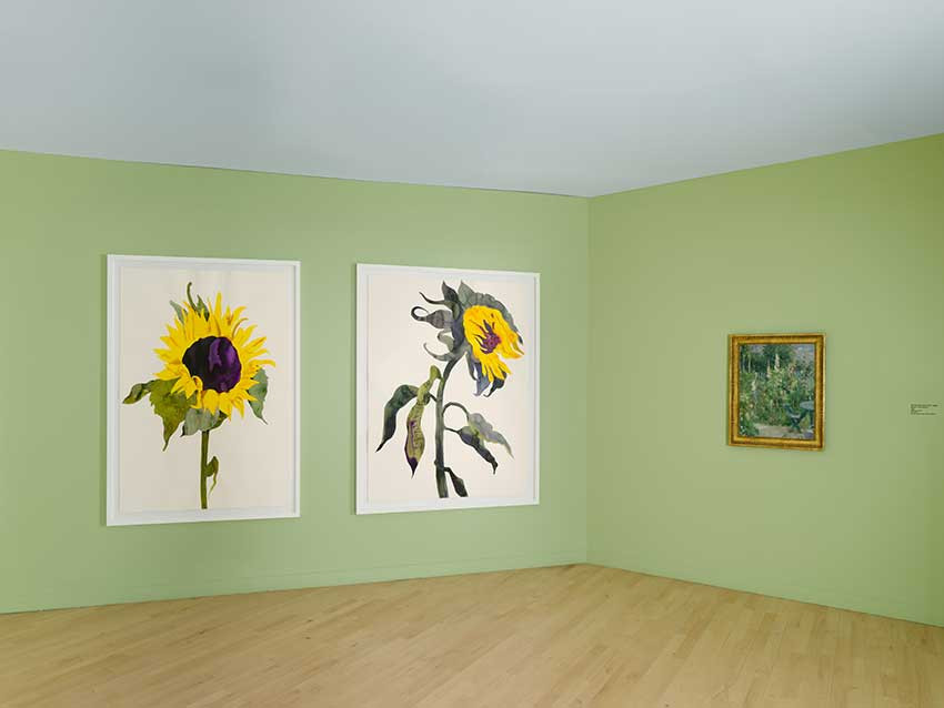 Vue de l’exposition « Morisot/Pétrovitch. Soleil » de Françoise Pétrovitch dans la salle des « Dialogues inattendus » du musée Marmottan Monet © Studio Christian Baraja SLB