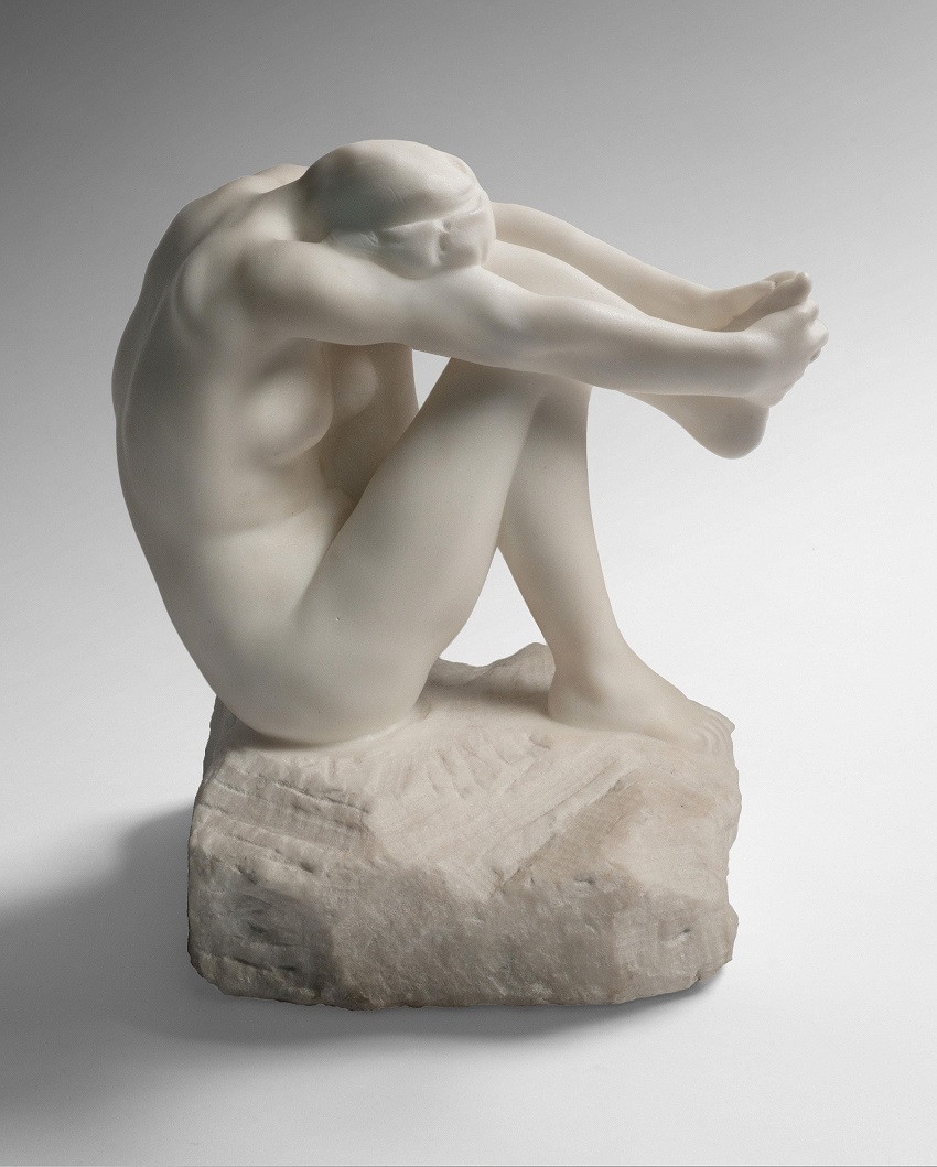 Il existe différentes versions de la sculpture. Ci-dessus celle du Philadelphia Museum of Art. Auguste Rodin, Le Désespoir, 1906, marbre, Philadelphia Museum of Art